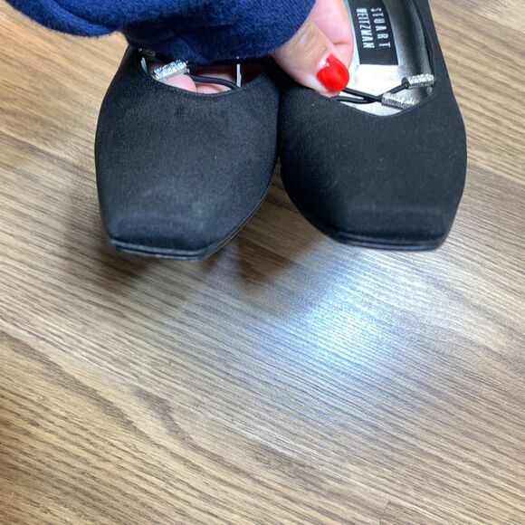 STUART WEITZMAN Womens Size 6M Fabric Pumps Shoes Heel Black - Picture 5 of 10